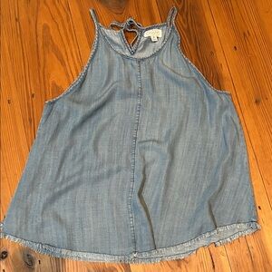 Mud Pie Light Blue Denim Tank Top